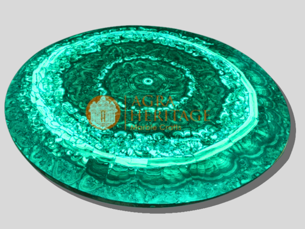 Random Marble Dining Table Top Malachite Inlay Decor